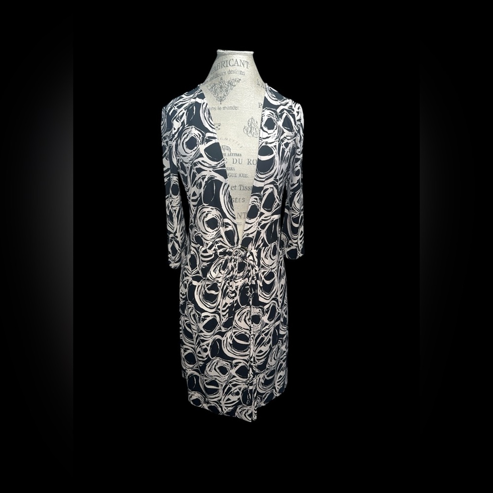 Black and White Patterned Duster